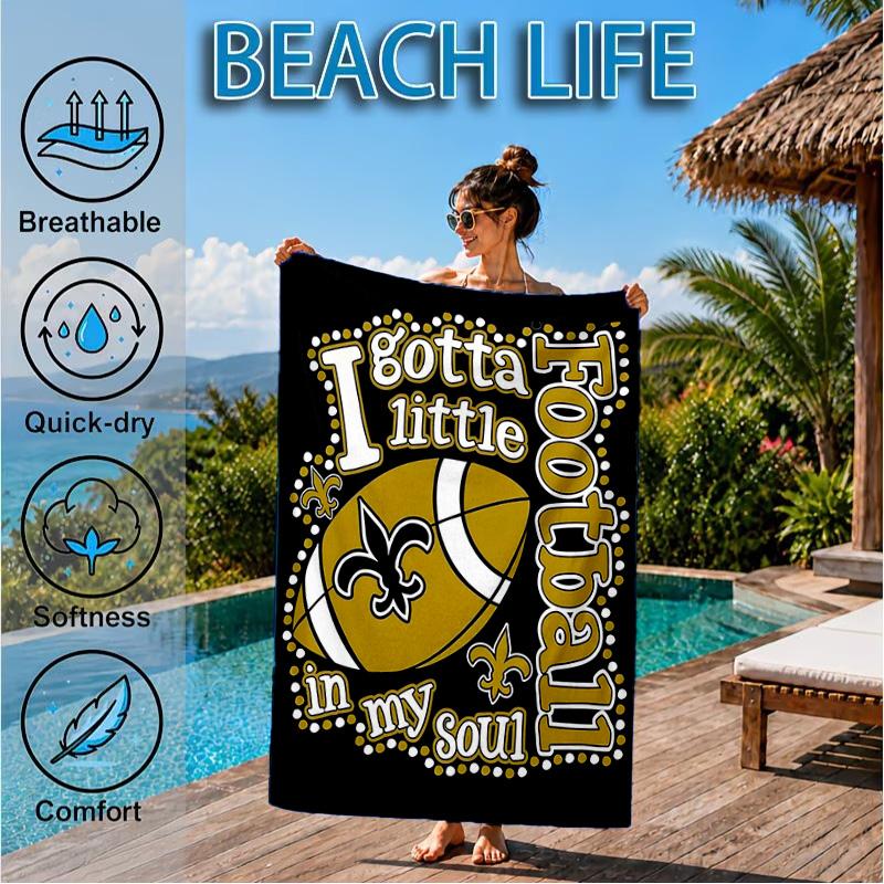 Orleans Saints Logo Beach Towel, Microfiber Beach Towel, Perfect For Pool, Beach, Travel, Home Decor Beach Party Fan gifts