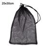 Nylon Drawstring Storage Pouch Bag Black Mesh Pouch Portable Laundry Bag