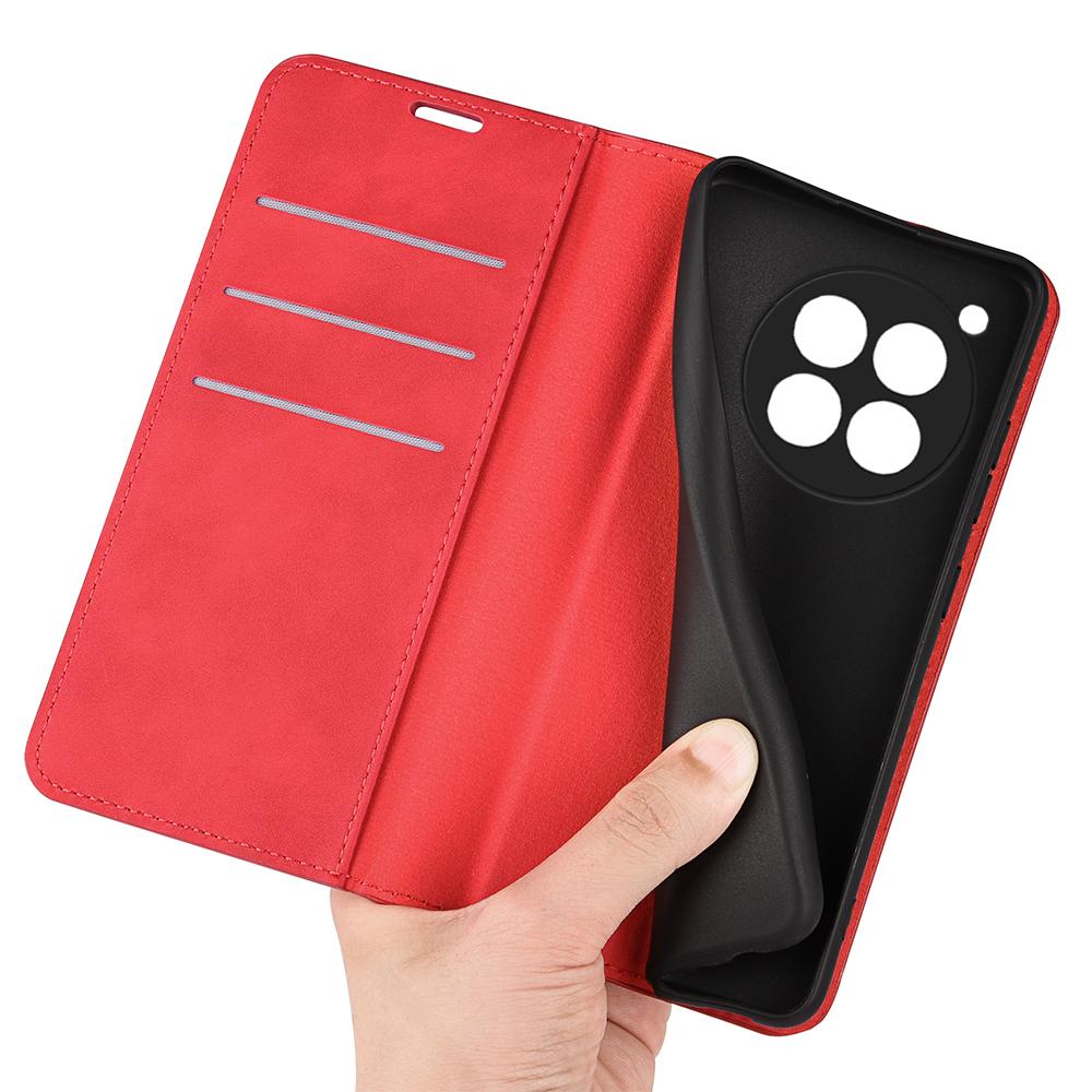 For OnePlus 12R 5G/Ace 3 5G Case PU Leather Wallet Phone Cover Auto-absorbed