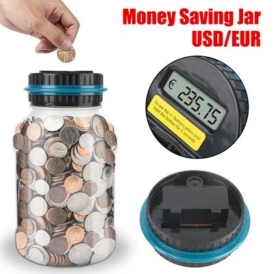 For USD EURO Money Kids Adults Gifts Coin Money Saving Box Jar Digital LCD Counting Electronic Counting Piggy Bank