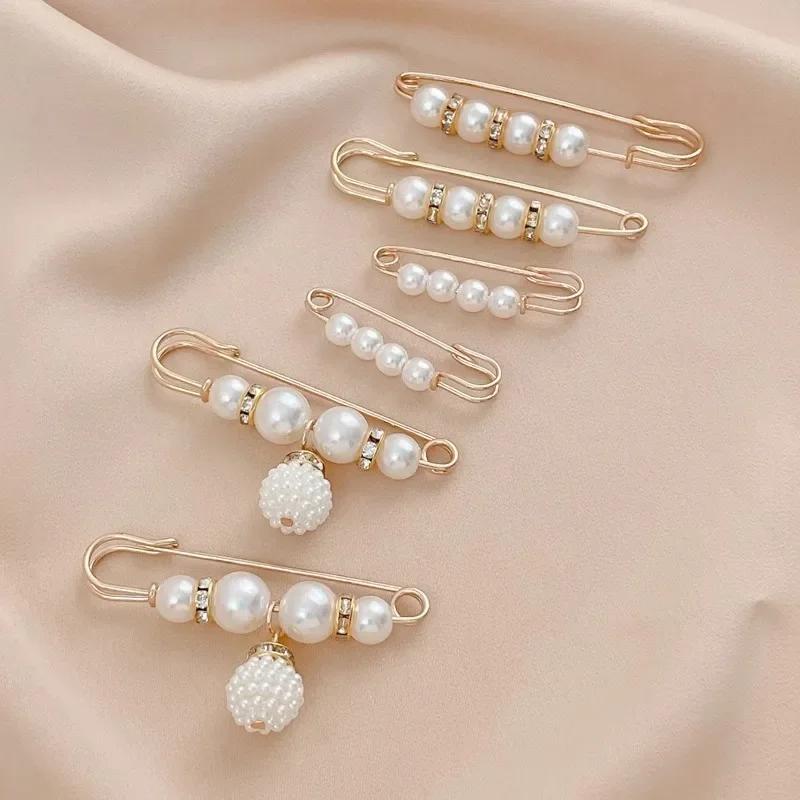 1Pcs Set Artificial Pearl Waist Pin Clips for Trousers Pants Skirts Dress Waistline Adjusting Shirts Sweater Brooch