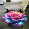 3D Flower Floor Mat Realistic Rose Lotus Area Rug Anti-Slip Decorative Flower Bathroom Rug for Living Room Bedroom Kitchen