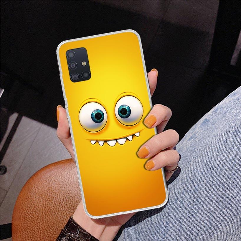 Funny Face Phone Case For Samsung Galaxy A52 A32 A22 A12 A51 A31 A50S A30S A20S A10S Note 20 Ultra 10 Plus S10 A72 A71 Galaxy A5