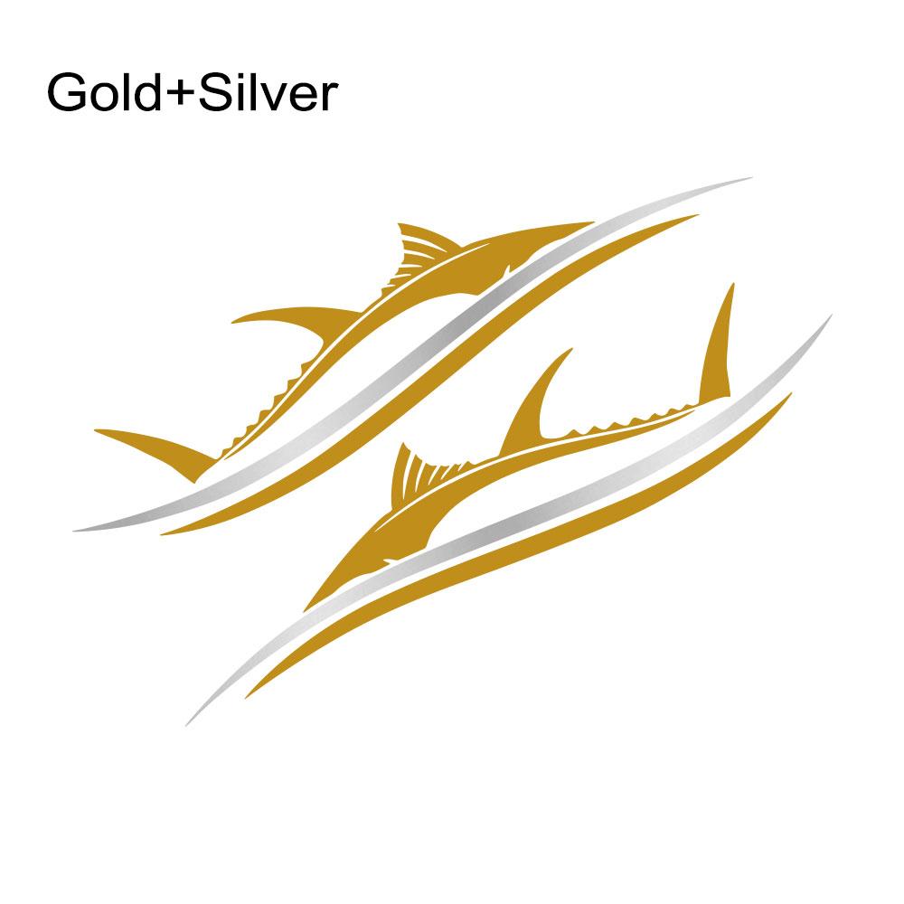 2pcs/set Fish Stripes Style Car Decals for Vehicle Car Boat RV Campervan Caravan Motorhome Window Decorate Waterproof Vinyl