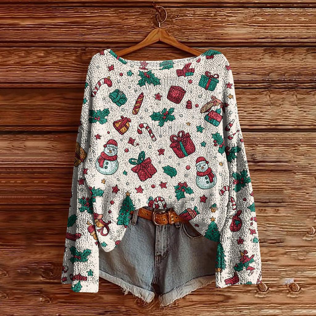 Women's Round Neck Lightweight Sweater Casual Long Sleeve Knit Pullover