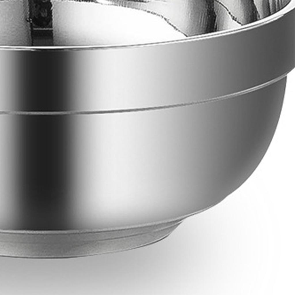 Double Layer Metal Bowl Large Capacity Round Bowl Multiple Purpose Mixing Bowl for Dormitory Home