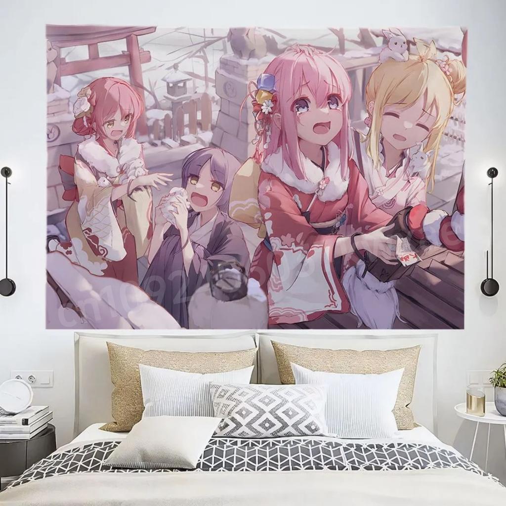 1PC the Japanese Anime Bocchi the Rock!  Hanging Tapestry  Background Cloth Decoration Bedroom Bedhead Dormitory Wall Tapestry