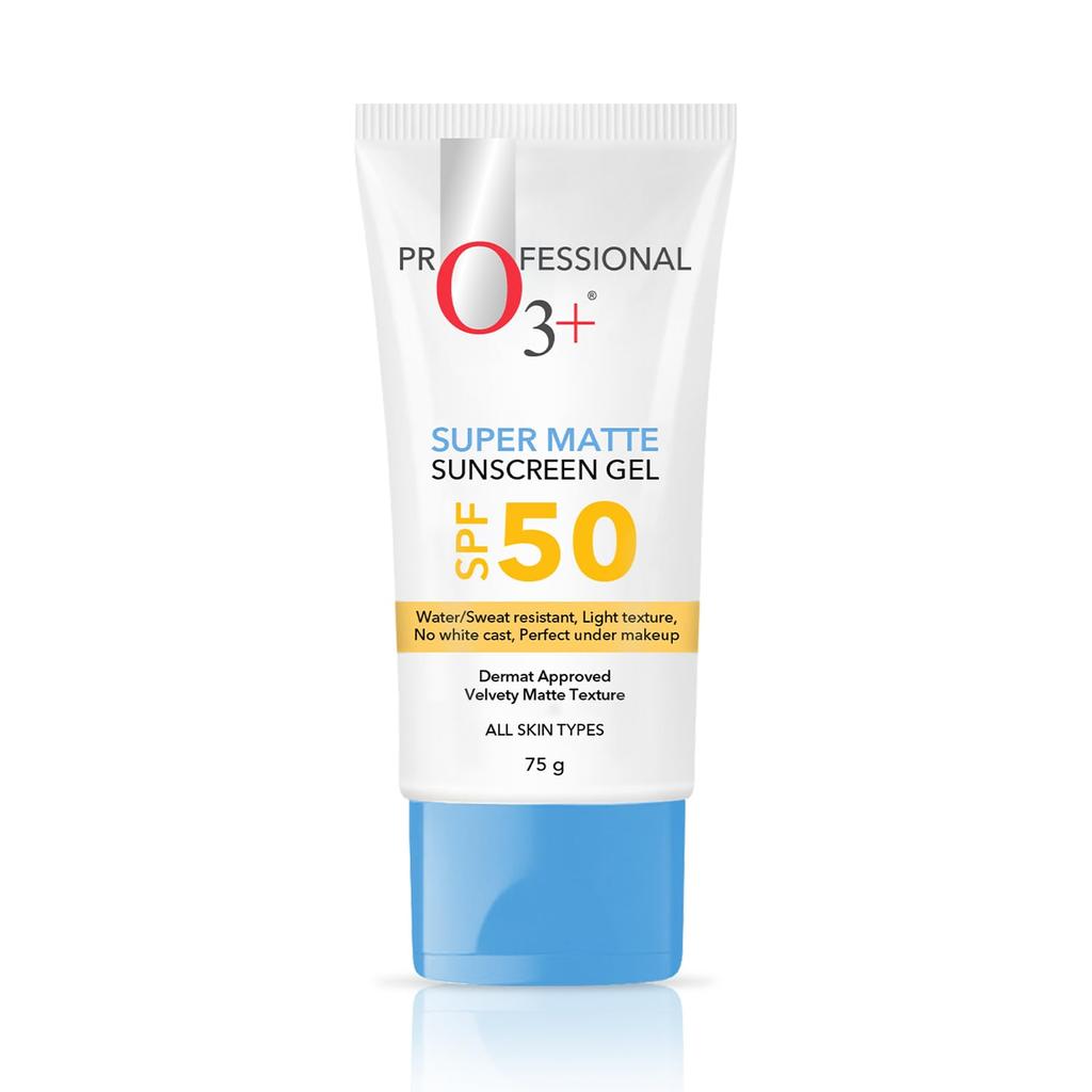 O3+ Super Mattes Sonnenschutzgel LSF 50 PA ++++ Für Frauen & Männer 75g Leichtes Ölfreies Gel