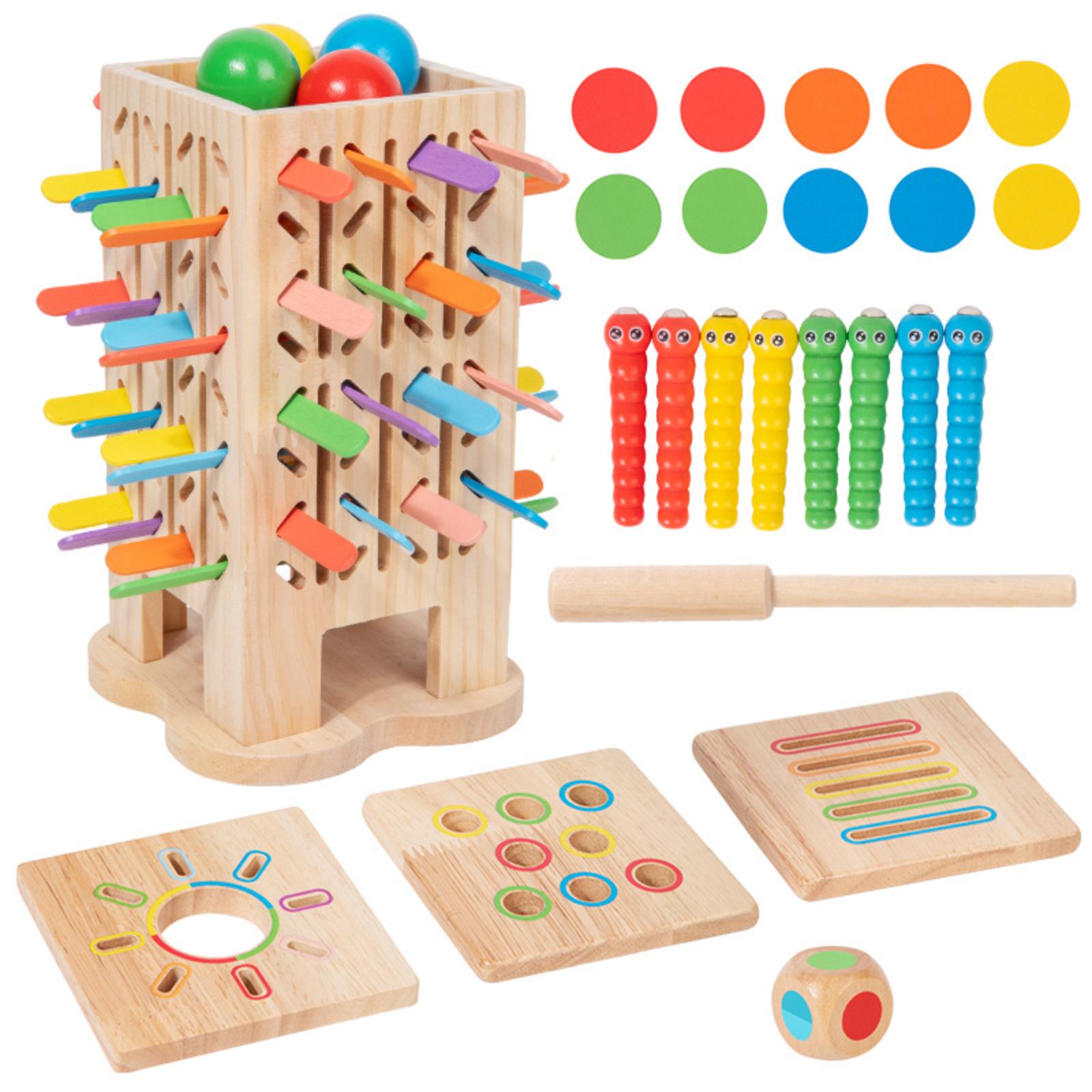 

Wooden 5 In 1 Stick Drawing Game Color Cognition Puzzle Parent Child Interactive Board Game Focus Balance Toy one size