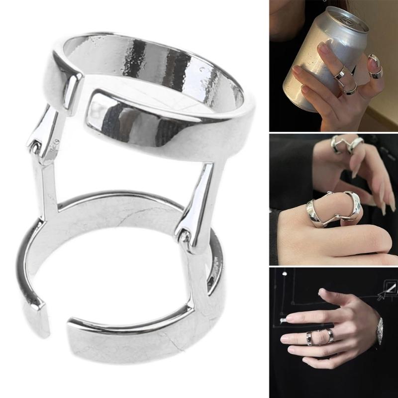 Elegante, geometrische, biegsame Ringe für Damen, stilvolle Designs, bequeme Passform, robuste Legierungsmaterialien, Schmuckzubehör