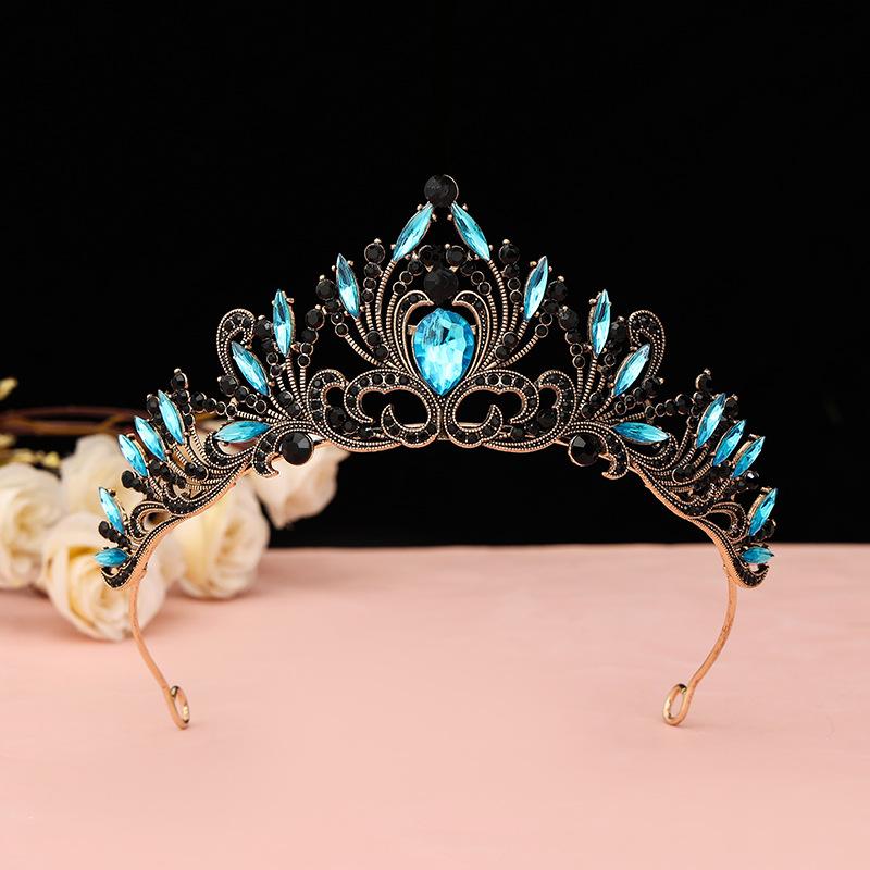 Baroque Retro Black Luxury Crown Bridal Tiara Wedding Dress Birthday Queen Crown Cake Crown