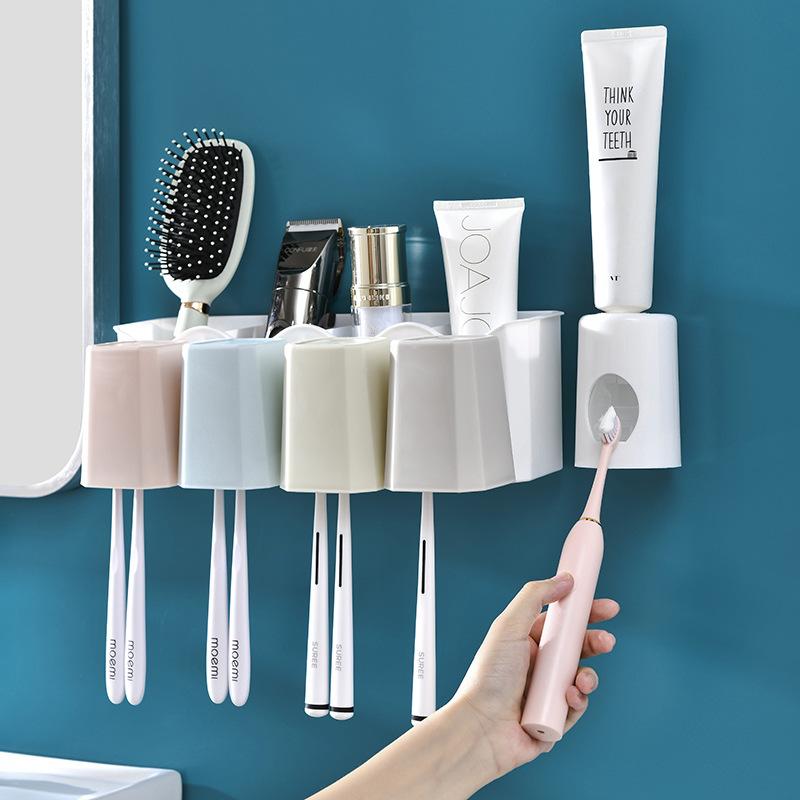 820 Bathroom Wall-Mounted Toothbrush Rack, Non-Punching Washing Cup, Toothpaste Storage Rack, Bathroom Washing Cup Set