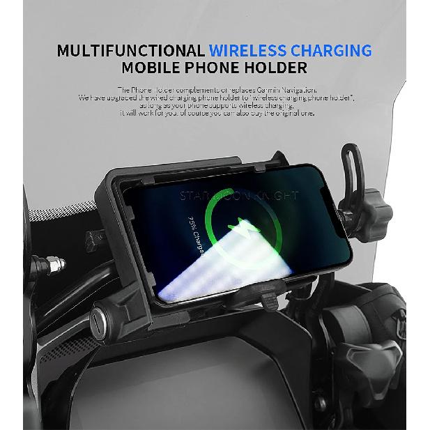 For BMW R1250GS ADV R1200GS F850GS F750GS F700GS F800GS Wireless Charger USB Navigation Mobile Phone Holder F900XR F900R S1000XR