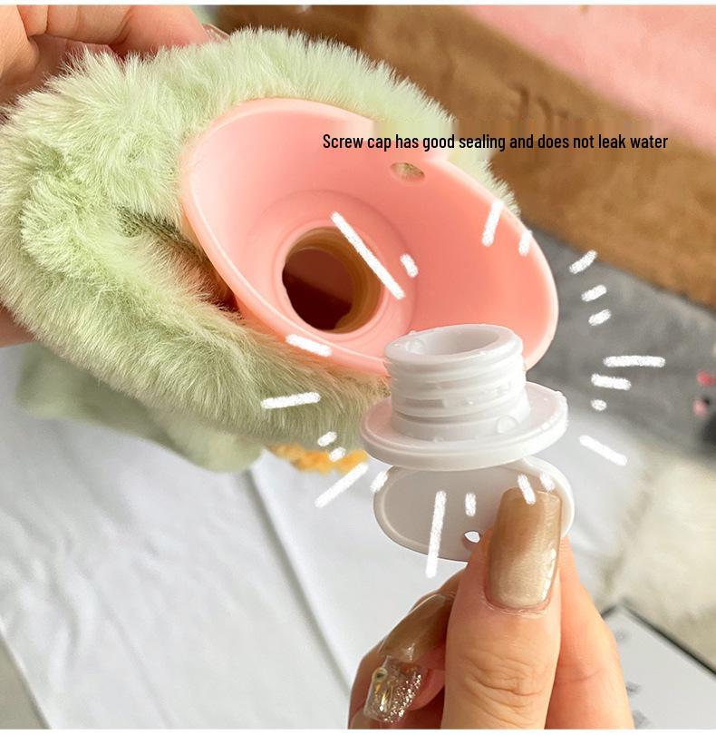 Cartoon Long Hot Water Bottle with Thickened PVC Cover for Winter Bedding