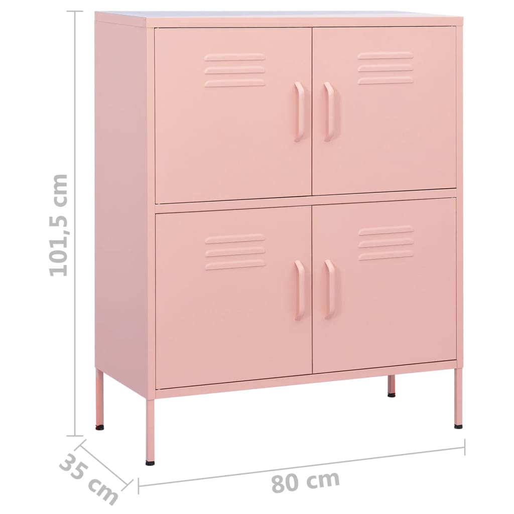 Storage Cabinet Pink 80 x 35 x 101.5 cm Steel