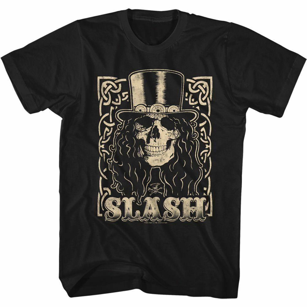Slash Guns N Roses Slash Skull Cream Black Adult T-Shirt Mens Womens Tees Top S
