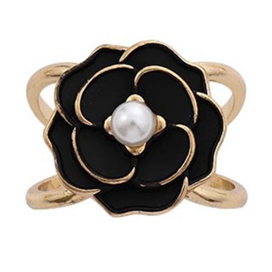 Flower Scarf Ring Faux Pearl Rose Camellia Silk Scarf Clip Elegant Floral Slide Buckle for Silk Scarves T-shirt Shawl