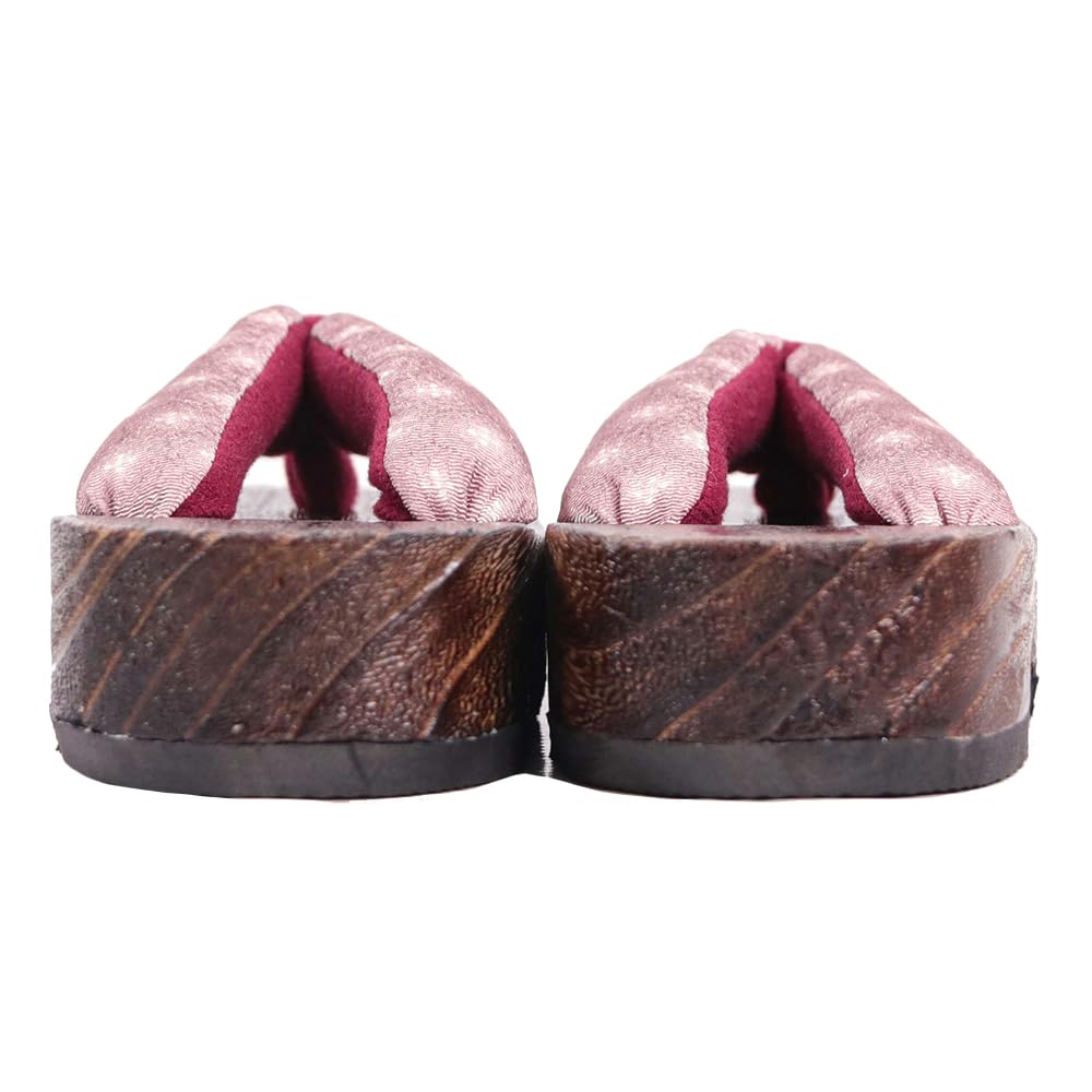 Geta Burnt Girls [KYOETSU] Clogs, Dull, Paulownia, (2 Roses, measurement_21_point_0_centimeters)