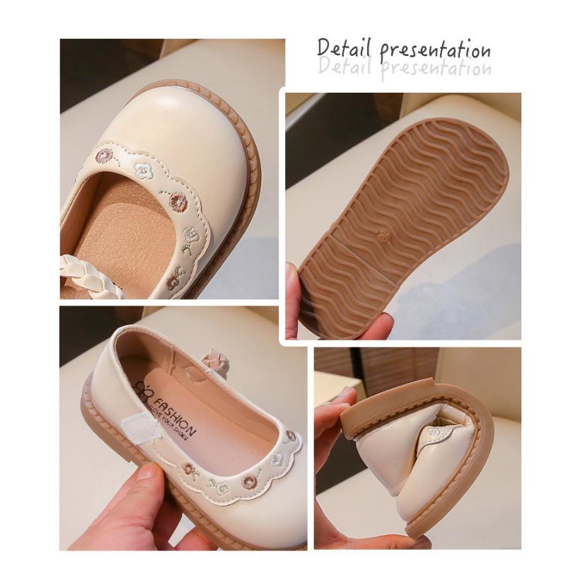 Princess Style Kids Girls Casual Leather Single Shoes For Spring Autumn