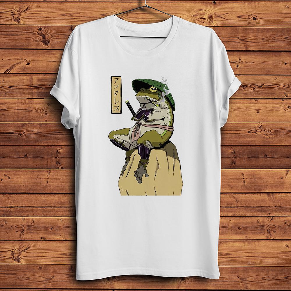 Edo Samurai Frog Shinobi Warrior Funny T Shirt Homme Men Casual Short Sleeve Tshirt Unisex Stre