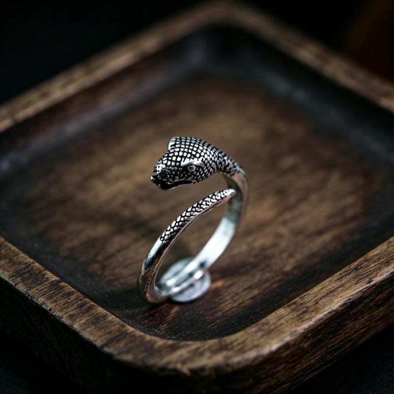 European & American Fashion Retro Smile Face Multi-layer Open Silver Ring - Trendy Korean Punk Simple Design for Women