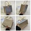 Casual Burlap Handbag Lightweight Shopping Bag Reusable Grocery Beach Bags