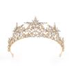 Barok Yıldız Taç Kristal gelin taçları Rhinestone Pageant Diadem Gelin Yıldız Headdress Düğün saç aksesuarları Tiara De Noiva