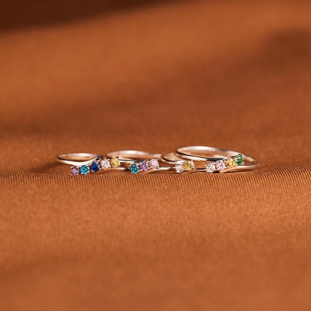 Pierścionek ze srebra próby S925 z diamentem kamieniem urodzinowym - Europejski i amerykański styl moda transgraniczna dla kobiet