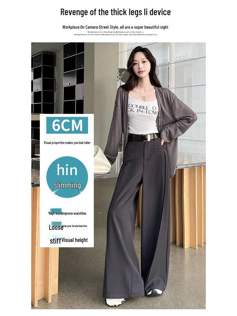 2026 Spring/Summer Women's High-Waisted Wide-Leg Drape Pants