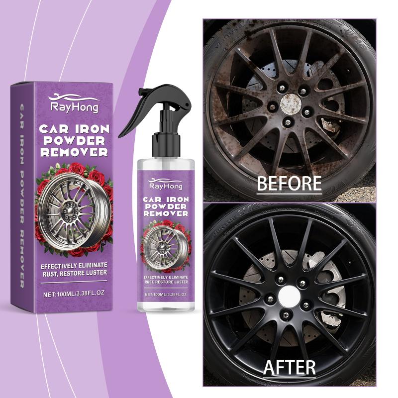 Iron Powder Cleaner for Car Paint and Metal Surfaces Rust Remover Spray Powerful Cleaning Solution for Car Maintenance Detailing