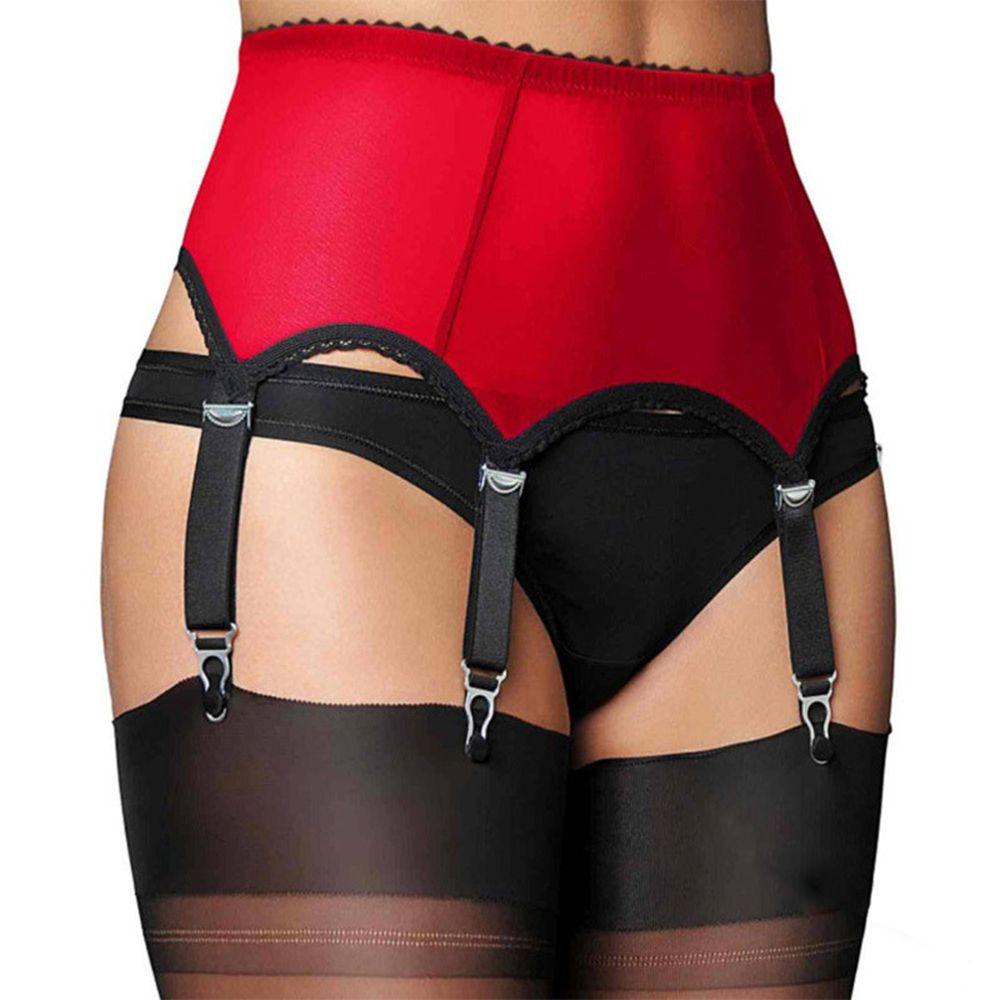 Woman Girls Sock Clip High Waist Lace Mesh Lingerie Garter Belt Elastic Underwear Adjustable Buckle