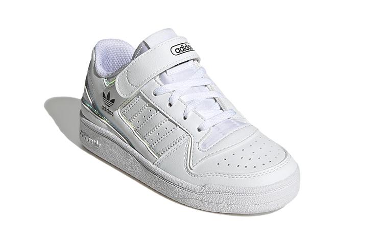 adidas Originals FORUM Low C Abrasion Resistant Cushioning Low Top Skateboard Shoes White Children Aged 3 7 Years Old GY9254