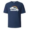 Social Anxiety Printing Mens Tshirt Casual Breathable Tees 100Cotton Funny Tops Street Oversized TShirts For Men Women Oneck