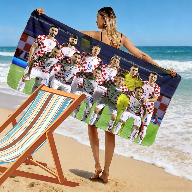 Croatia Print Beach Towel, Large Soft Quick Dry Towel for Beach Camping Swimming
