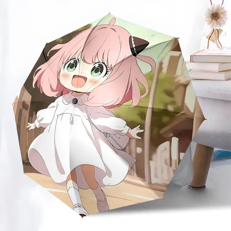 

1pc Chibi Girl with Cat Ear Headband: Automatic Opening Umbrella - Foldable Design, Iron Frame, Outdoor Use, Festival Gift, Suitable for Fans, Travel,