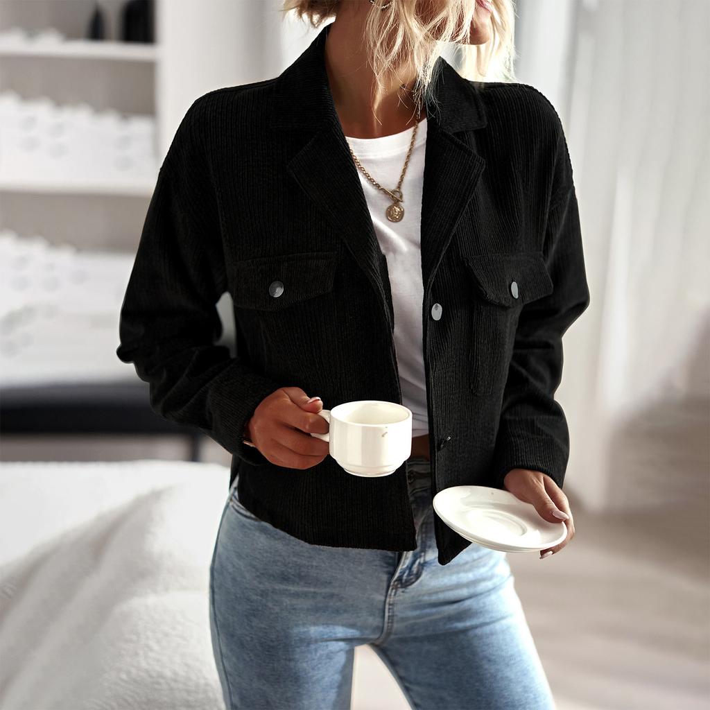 Women's Fashion Casual Loose Solid Color Slim Long-Sleeved Jacket