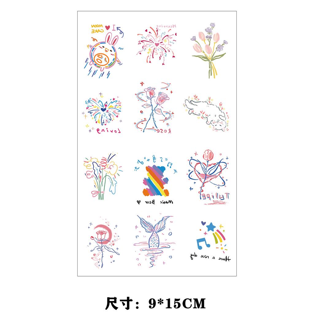 Dopamine Color Butterfly Animal Love Star Fireworks Small Picture Finger Tattoo Sticker