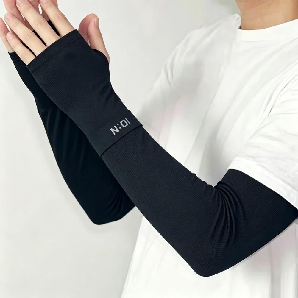 1 Pair Mens Ice Arm Sleeves Sunscreen Elastic Driving Gloves Outdoor UV Protection Arm Cover Sleeves Lightweight Cool Muff New