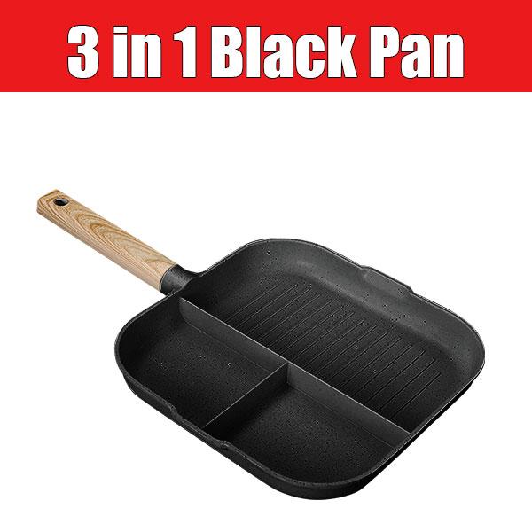 

Large Nonstick Grill Pan Skillet Square 3 In1 Divided Egg Pan Breakfast Omelette Frying Pan Hamburger Steak Cooking Pan Cookware