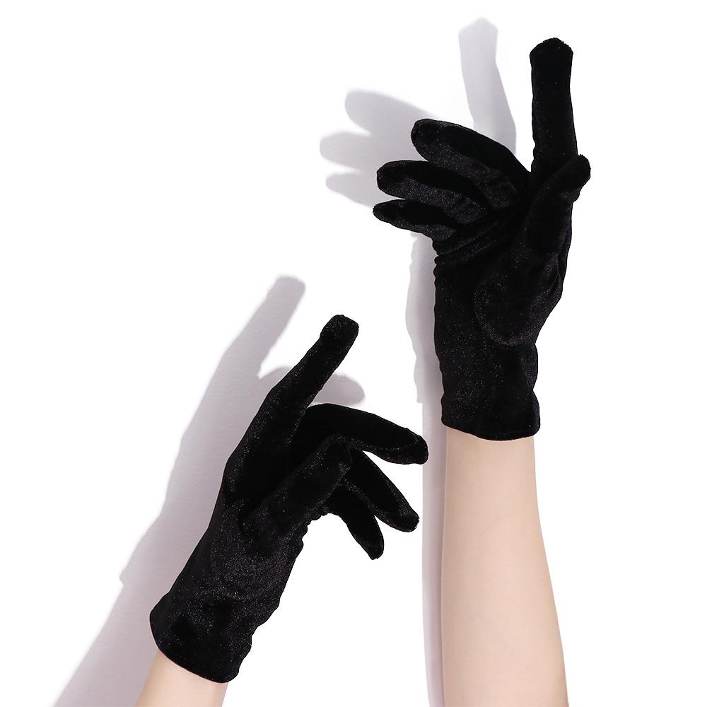 Party Winter Women Autumn Warm Driving Gloves Elastic Full Finger Mittens Gold Velvet Gloves