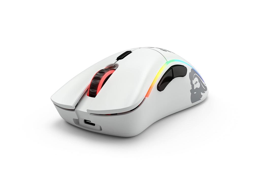 Glorious Model D Wireless Gaming Mouse, White, Ergonomic, RGB, 6 Programmable Buttons, DPI 12, White, Compact, Lightweight, for Gaming (67g)