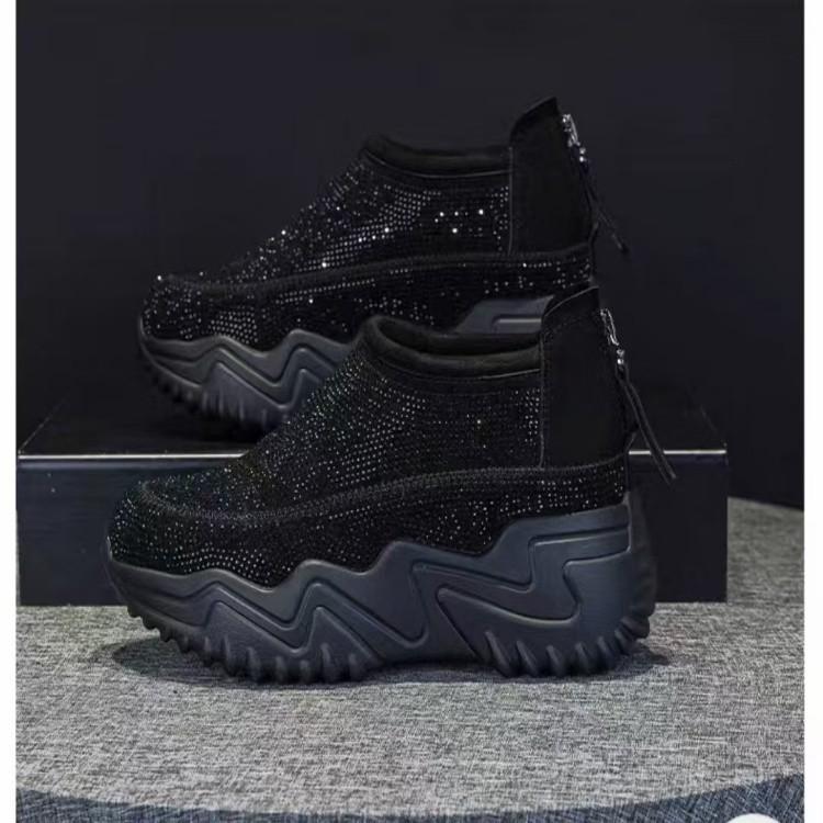 Small White Shoes for Women In Spring and Autumn New Versatile Hollow Breathable Sports Shoes for Small Heightened Daddy Shoes