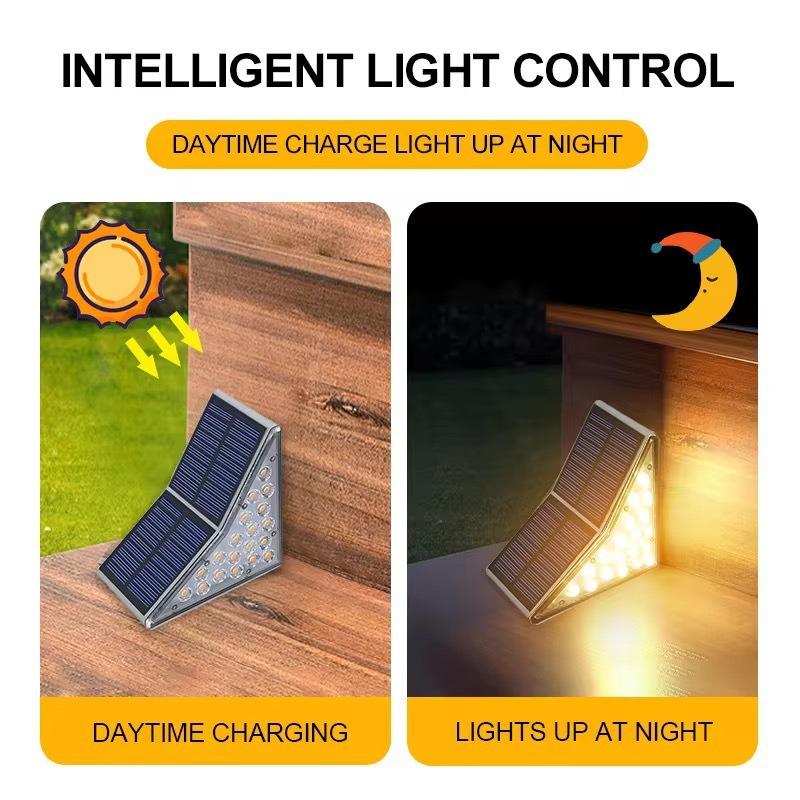 1/4PCS Solar Step Lights Outdoor LED Lamp Waterproof Outside Solar Lights for Stair Patio Garden Courtyard Door Sidewalk Decor