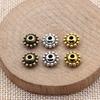Multi Color Flower Edge Spacer Beads Metal Charms For Jewelry Making Accessories
