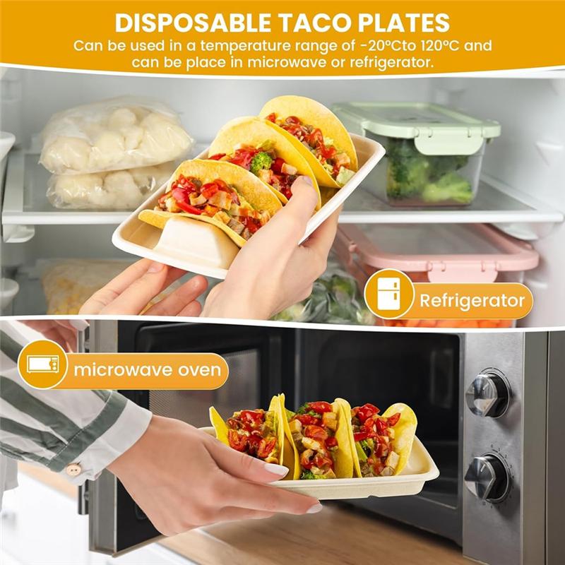 Good-25 PCS Disposable Taco Holders For Party, Taco Tray Holder, Taco Stands For 3 Tacos,For Party