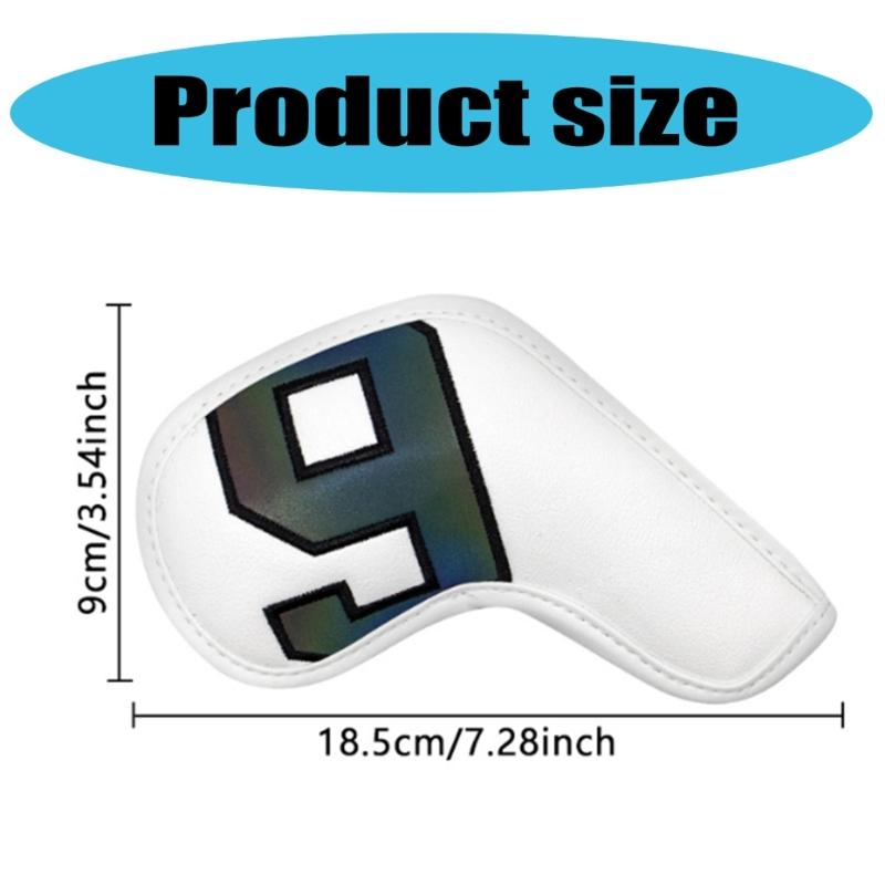 10Pcs Golfs Iron Head Cover Thick PU Leather Golfs Head Cover Replacement Headcover Protective Cover Easy to Use