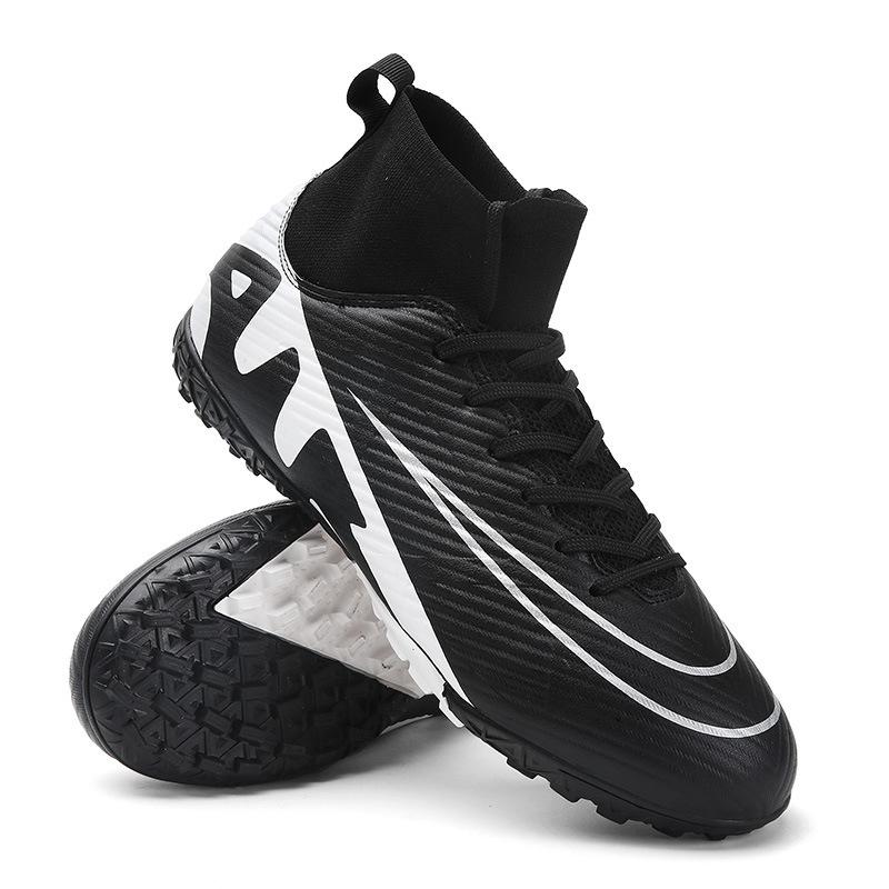 

High-top football shoes fg nails artificial turf tf broken nails male and female adolescent students leather foot training shoes 48