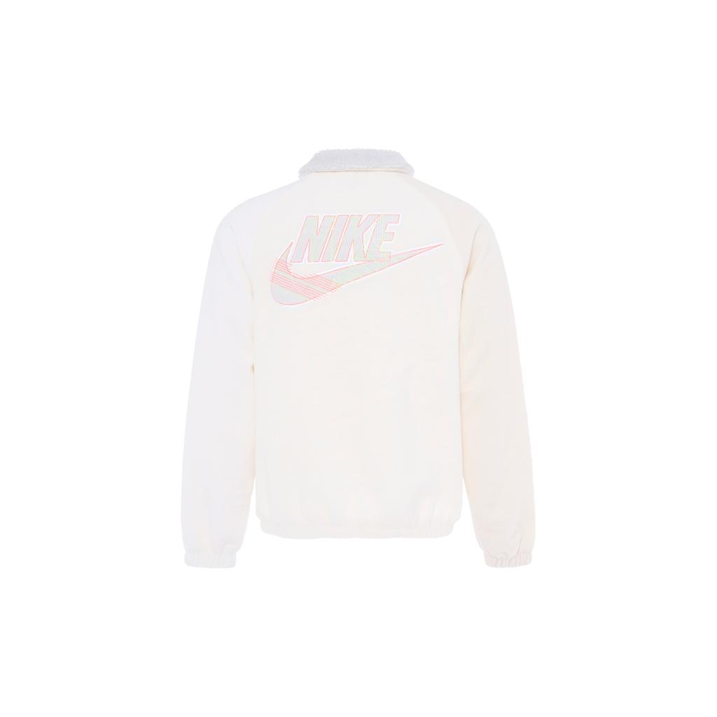 Nike Jaqueta Masculina de Agasalho com Gola de Lã Bordada com Logotipo de Roupa Esportiva Branca FB1827-133