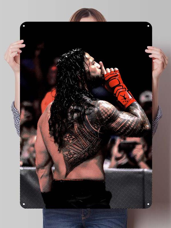 Roman Reigns Metallschilder Wrestler Poster Dekoration Schlafzimmer Anpassbare Blechschilder für Man Cave Wandkunst Dekoration Retro Zimmer