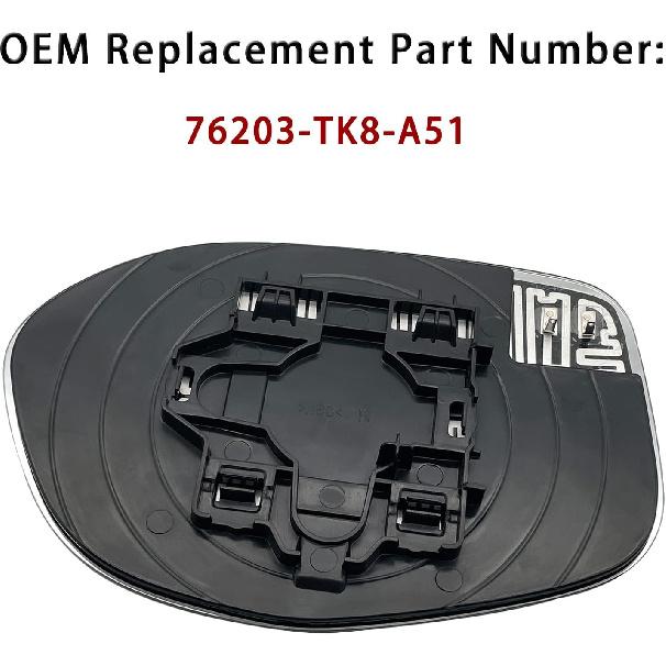 Right Passenger Side Mirror Glass Replacement For 2014 2015 2016 2017 HONDA ODYSSEY Mirrors - For HONDA ODYSSEY Side Mirror Glass With Rear Holder